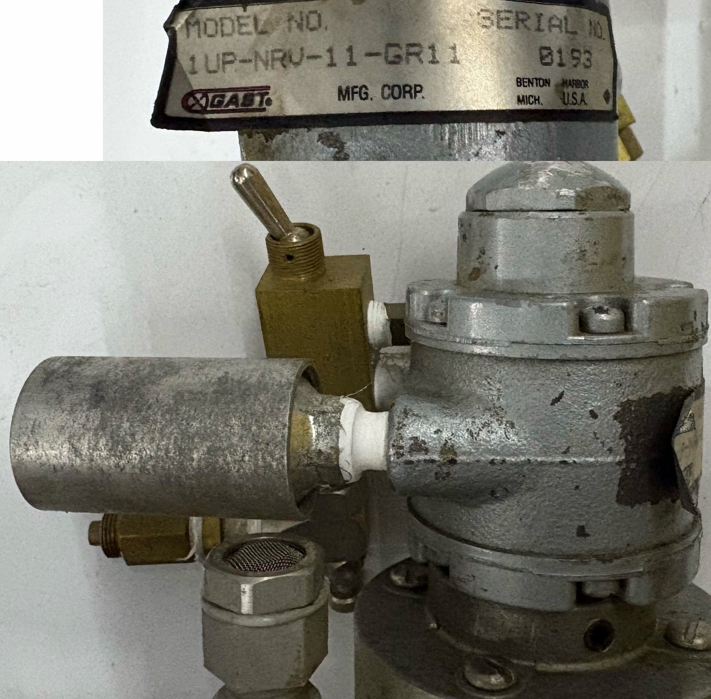 STAINLESS STEEL MIXING POT W/ GAST 1UPNRV11GR11 AIR GEAR MOTOR GR11 GEAR REDUCER