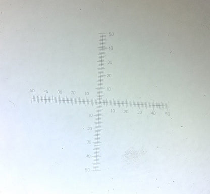 Leica 50-0-50 Numbered Scale Cross Hair Reticle 24.5mm Diameter 10mm Total Scale