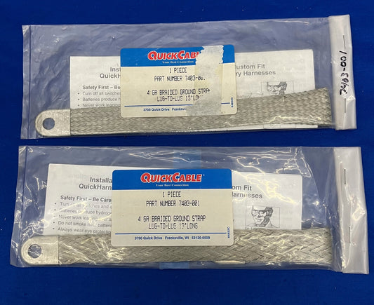 QUICK CABLE ® 4 GA GEFLOCHTENES ERDUNGSBAND 7403-001 LUG-TO-LUG 13” LANG - MENGE 2