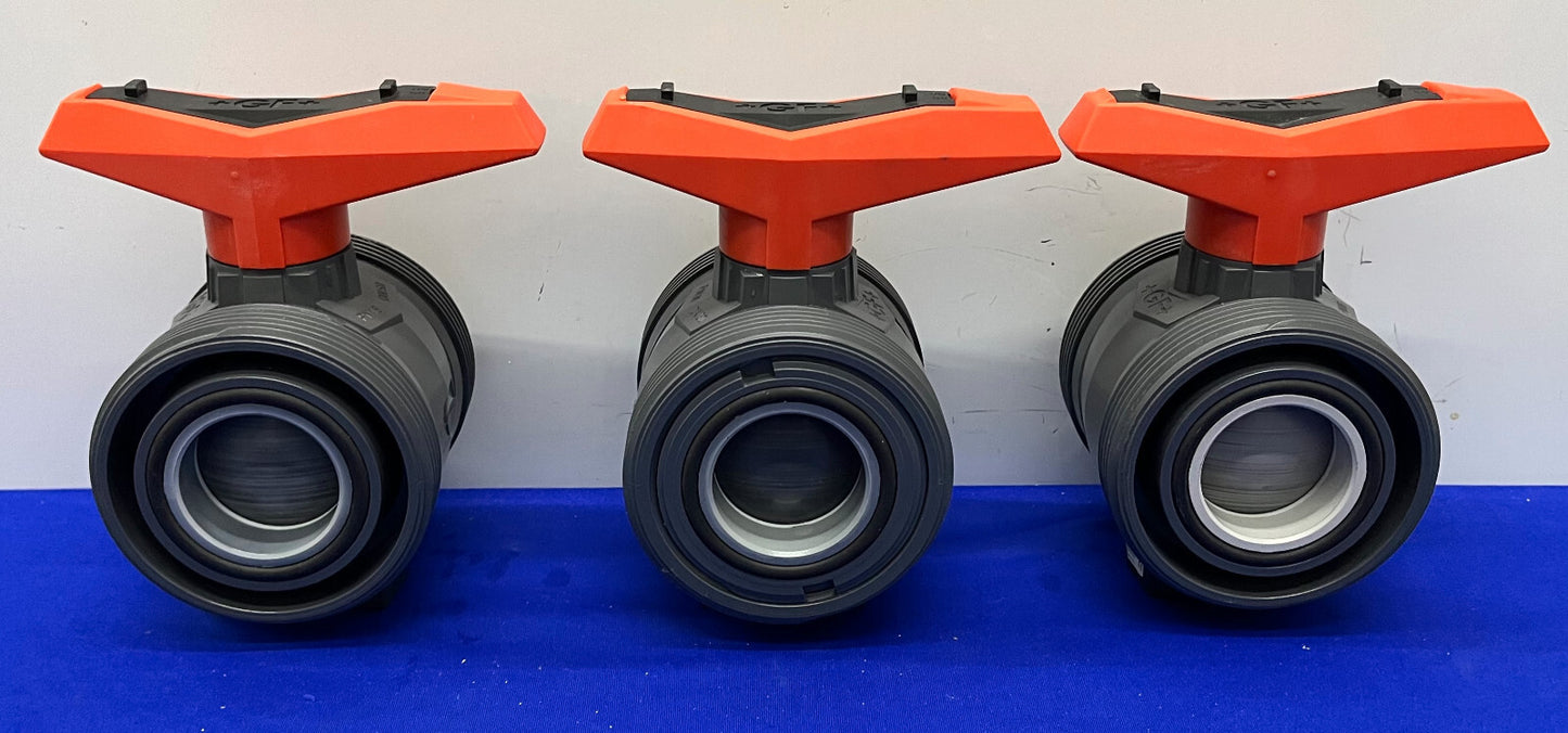 GEORG FISCHER +GF+ TYP 546 2” DN50 PVC-U FPM PN16 BALL VALVE - 1 LOT QTY 3