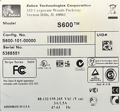 ZEBRA STRIPE ® S600 ™ PRINTER S600-101-00000 - 1 PARTIJ HOEVEELHEID 2 - ONDERDELEN/REPARATIE