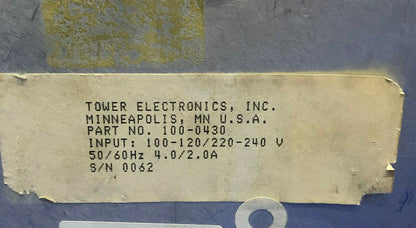 TOWER ELECTRICAL 100-0430-SN 0062 Stromversorgung DC