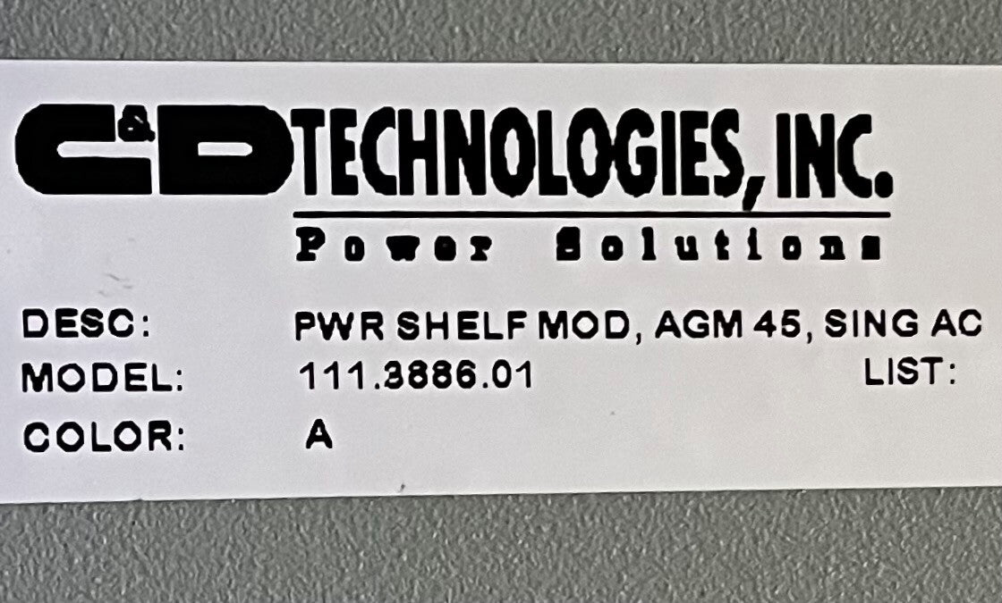 C&amp;D TECHNOLOGIES TABLETTE D'ALIMENTATION MODULAIRE 45 AGM 45 111.3886.01 - PIÈCES/RÉPARATION 