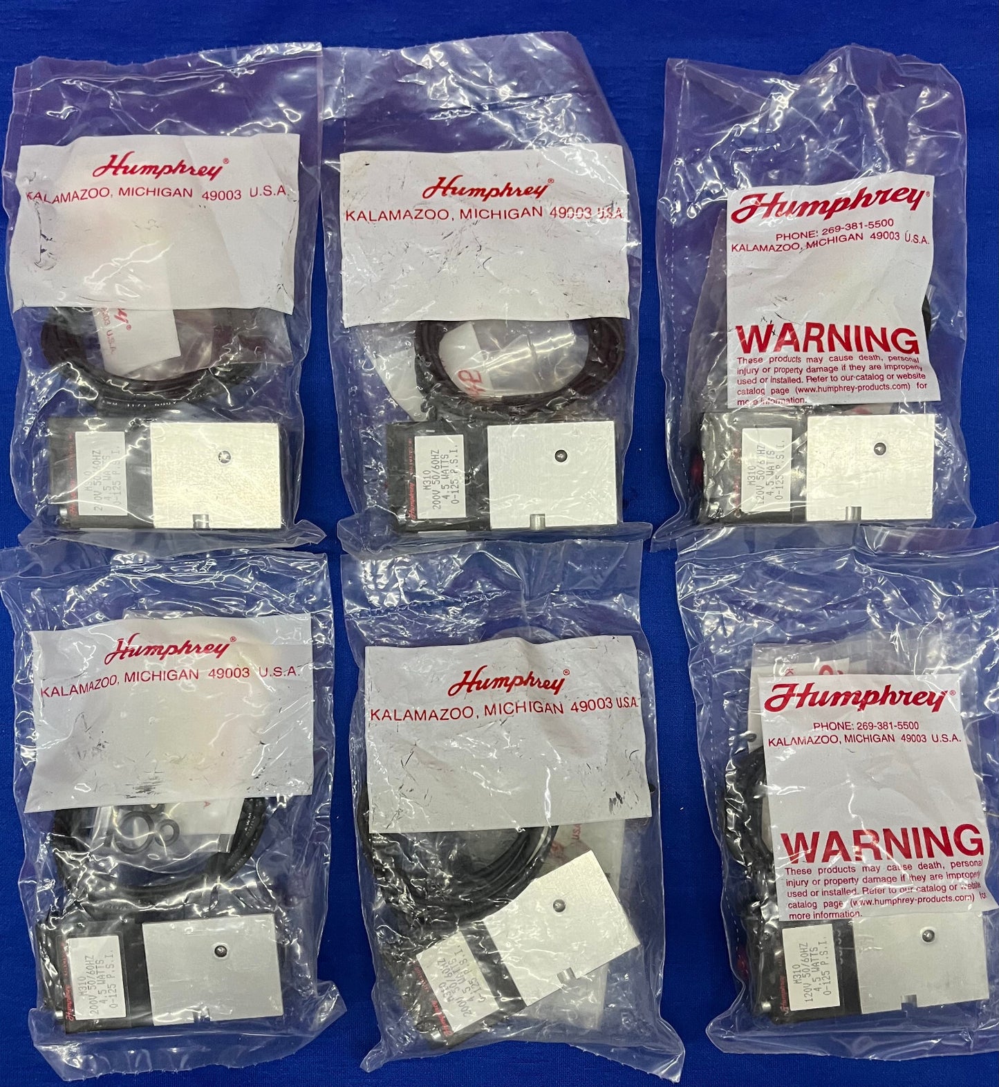 1 LOT - HUMPHREY M310 SOLENOÏDEKLEP - AANTAL 2 - 120V EN AANTAL 4 - 200V