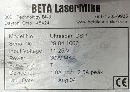 BETA LASERMIKE ULTRASCAN DSP FOR ULTRASCAN GAUGE - FOR PARTS/REPAIR