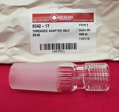 ACE GLASS 8042-17 THREAD ADAPTER ONLY #15mm THREAD TYPE -NPT 29/42 INNER JOINT