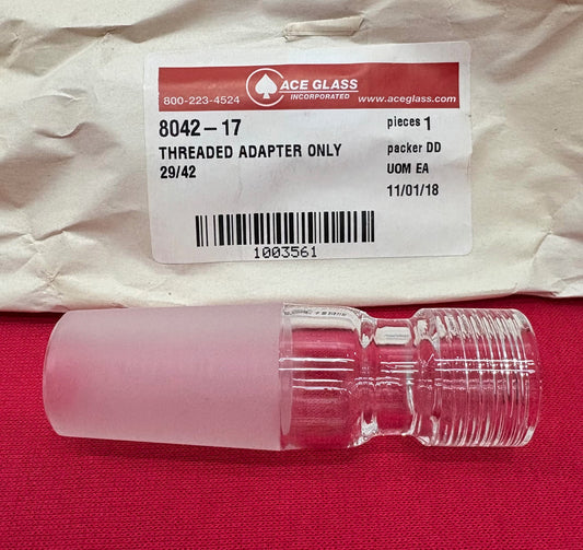 ACE GLASS 8042-17 THREAD ADAPTER ONLY #15mm THREAD TYPE -NPT 29/42 INNER JOINT