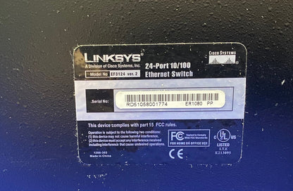 CISCO SYSTEMS / LINKSYS ® EF3124 VER. 2 24-POORTS 10/100 ETHERNET-SWITCH