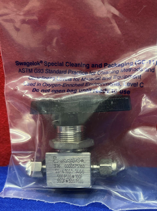 Swagelok SS-41GS1-1466 SS 1 pezzo valvola a sfera serie 40G 500PSIG 100F/300F 500