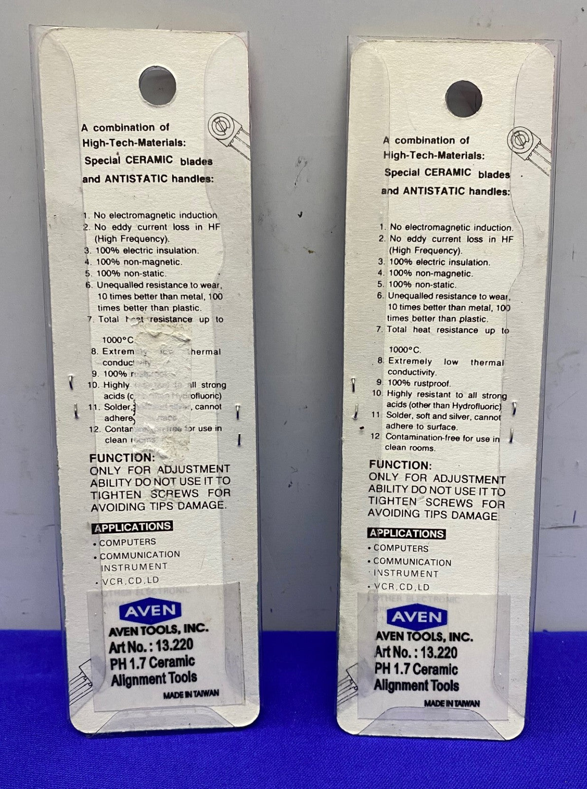 AVEN TOOLS 13.220 / 13220 PH 1.7 CERAMIC ALIGNMENT TOOL - 1 LOT QTY 2