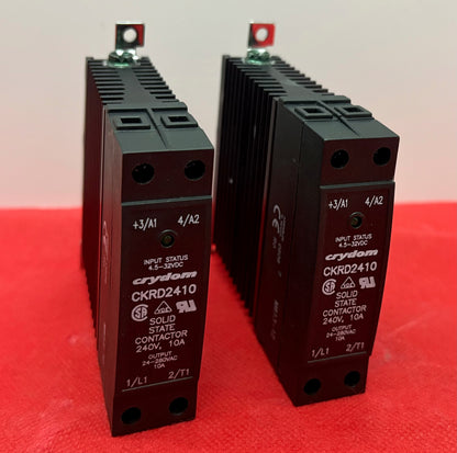 CRYDOM CKRD2410 SOLID STATE CONTACTOR 240V 10A - 1 LOT QTY 2