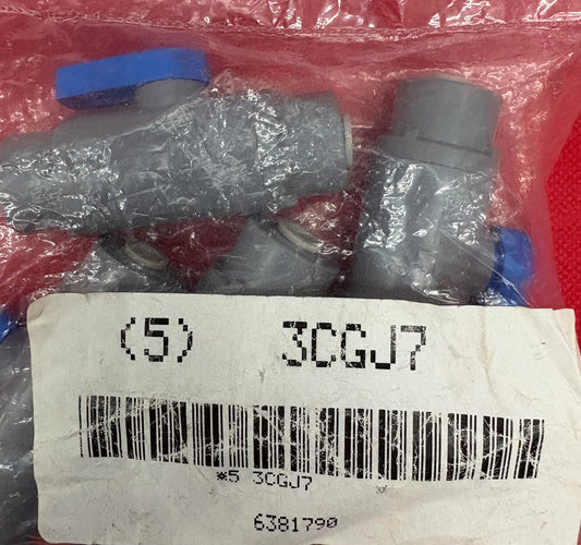 PVC INLINE 2-WAY BALL VALVE 6381790 1/4” 1/4” 3CGJ7 - 1 PACKAGE QTY 5