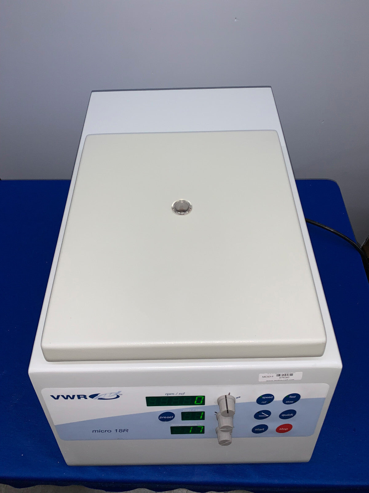 VWR MICRO 18R CENTRIFUGE REFRIGERATED BENCHTOP MICROCEMTRIFUGE 15000 RPM
