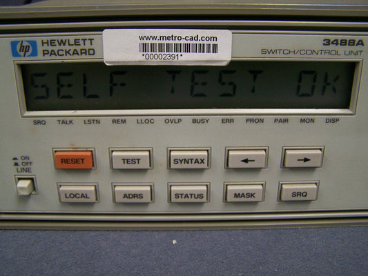 UNIDAD DE CONTROL/CONMUTACIÓN HP 3488A: CONMUTACIÓN DE SEÑAL CC DE 26,5 GHZ N.º DE SERIE 2719A-27535