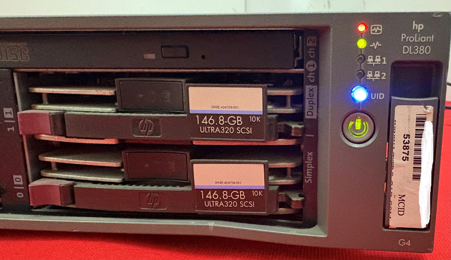 HP PROLIANT DL380 6 SLOT FOR HD 6 GB HOT SWAP - NO HD - NO MEMORY - PARTS/REPAIR