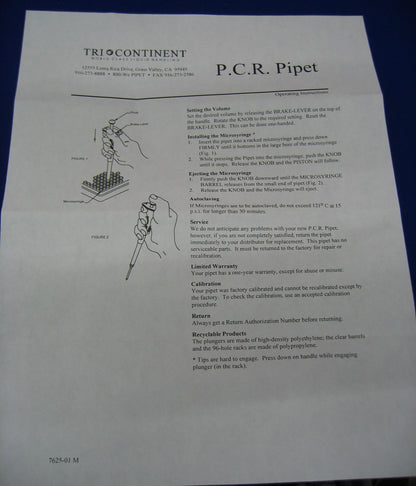 TRI CONTINENT CAT#672 STRUMENTO DI PRECISIONE PER PIPETTATURA PIPET PCR 25uL