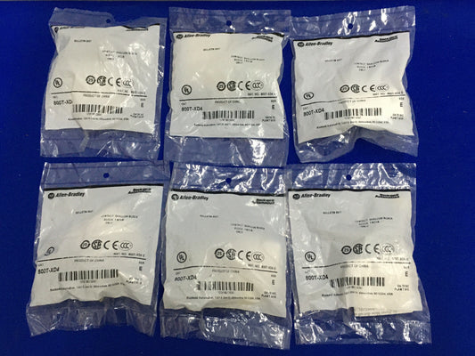 QTY 6 - Allen-Bradley Allen Bradley AB 800T-XD4 CONTATTO BLOCCO SUPERFICIALE