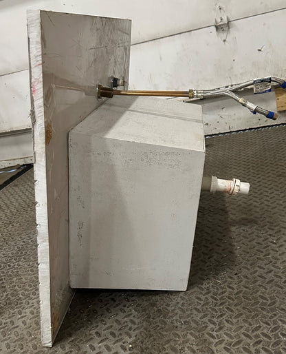 FISHER HAMILTON SINK AND BASE COMBO GRAY BASE WITH WHITE DOORS 36" X 35" X 22"