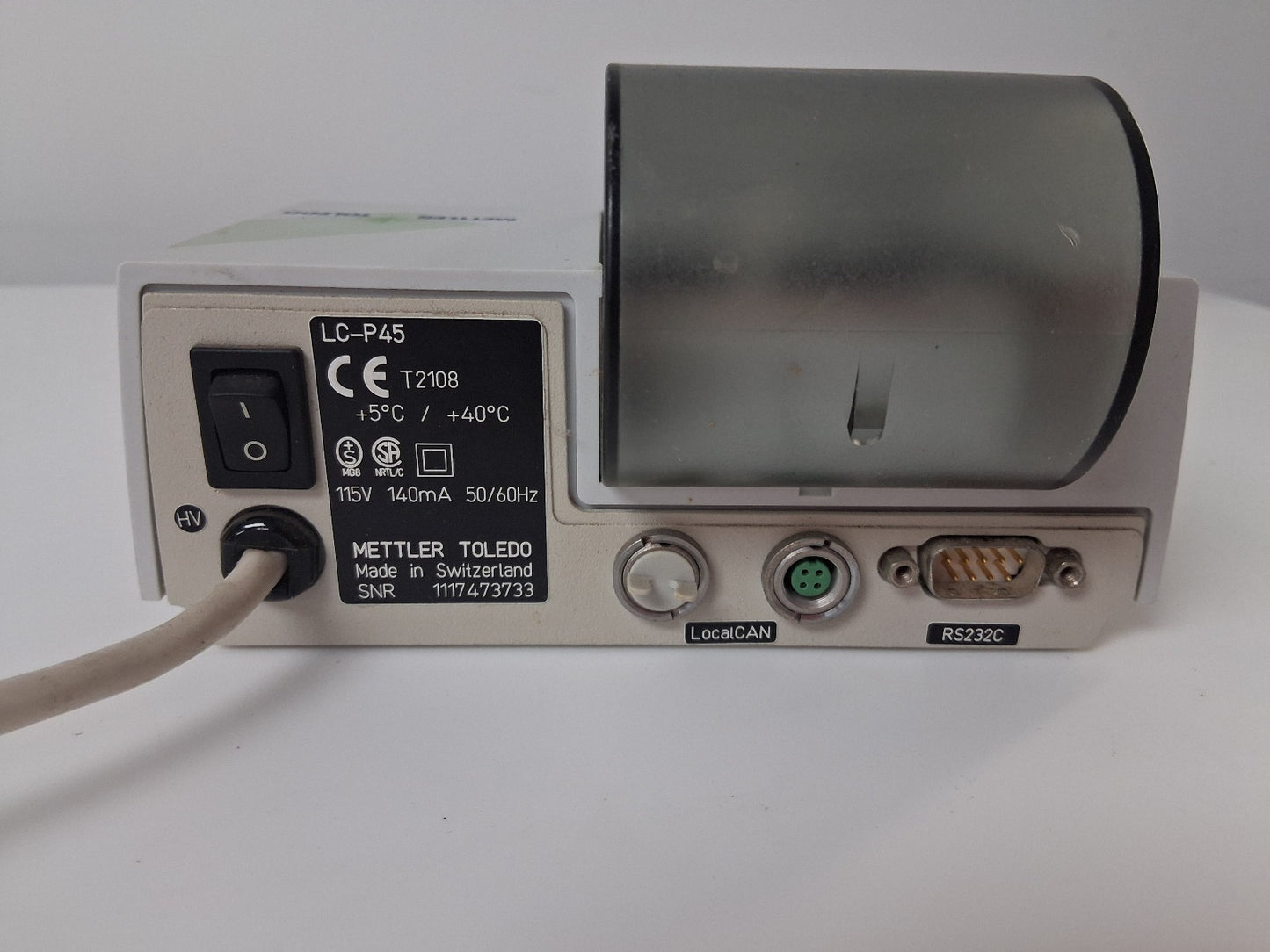 Mettler Toledo LC-P45 Printer  ITEM IS FOR PARTS REPAIR. TESTED TO POWER UP ONLY