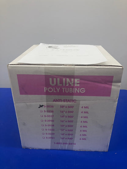 Uline S-3036 Anti-Static Poly Tubing Roll - 4 Mil, 10'' x 500' ITEM IS NEW
