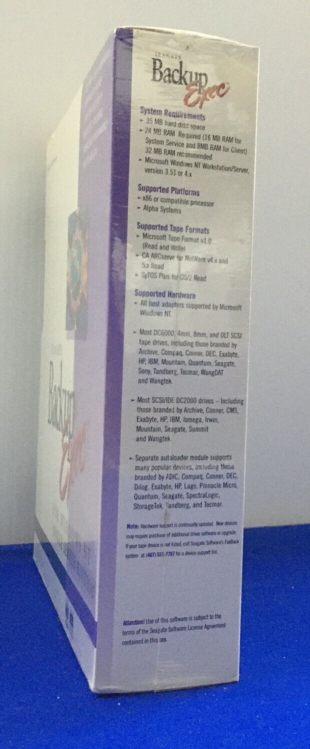 SEAGATE SOFTWARE SBE-NTSE-0002 BACKUP EXEC 7 VERSIE VOOR WINDOWS