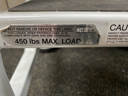 ULINE H-968 ROLLING STEP LADDER CUP SHOES GRIP THE FLOOR FOR STABILITY