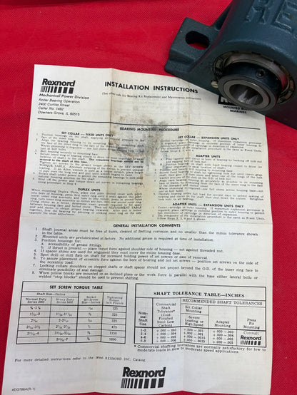 REXNORD ZA-2102 ZA2102 REX PILLOW BLOCK C9  ZA-2102 BORE 1 1/8" SIZE CODE 3