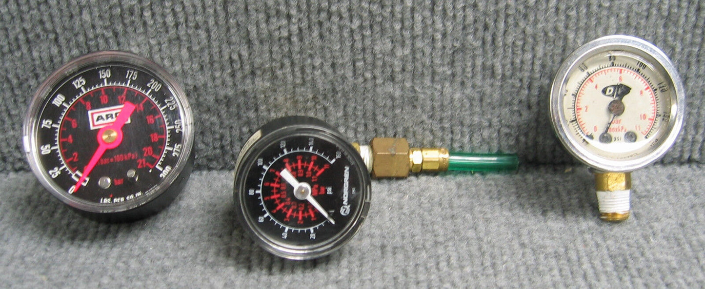 QTY OF 3 GAGES / GAUGES ARO NORGREN DURO UNITED