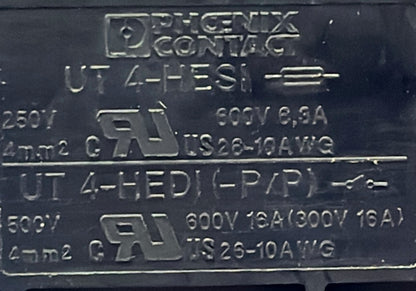 PHOENIX CONTACT UT 4-HESI (5X20) FUSE MODULAR TERMINALS QTY 13 ON DIN RAIL