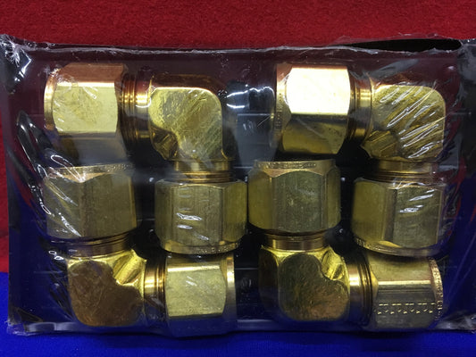 1 PAQUETE CANTIDAD 4 - CONECTORES DE LATÓN PARKER CPI 8 - B DE 90 GRADOS