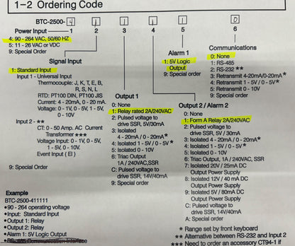 THERMOWORKS BTC2500-411110 PID TEMPERATURE CONTROLLER (MISSING MOUNTING BRACKET)