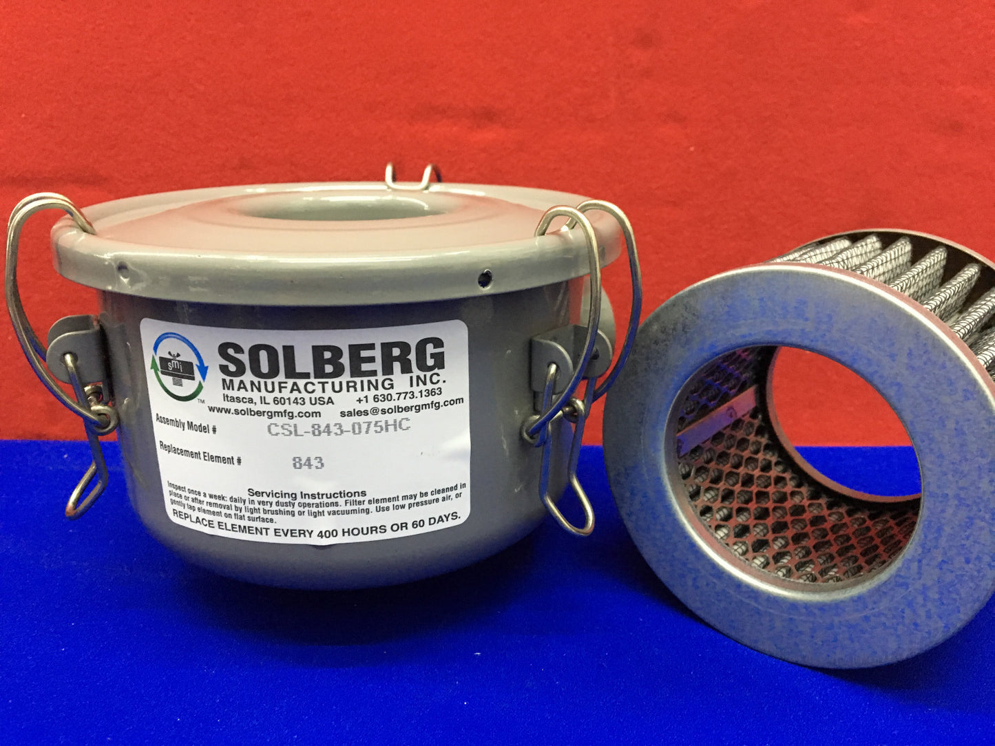 Filtro de acero al carbono Solberg, filtro incluido, modelo CSL-843-075HC
