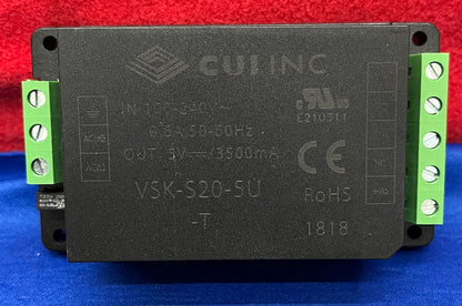 CUI VSK-S20-5U-T AC/DC-KONVERTER-STROMMODUL - IN 100-240 V - OUT 5 V/3500 mA