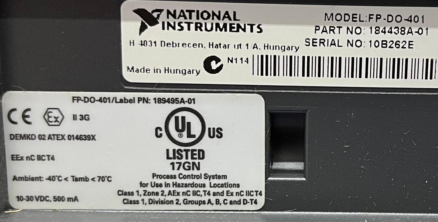 NATIONAL INSTRUMENTS FP-DO-401 POINT DE TERRAIN 16 CANAUX 5-30 VCC