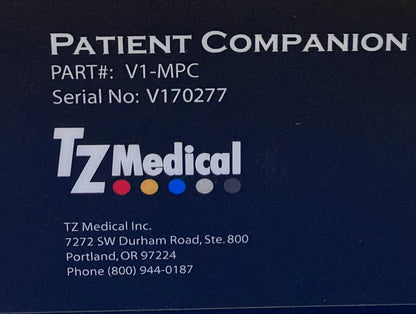 TZ MEDICAL PATIENT COMPANION BOOKER BOX V1-MPC, SELLING AS IS