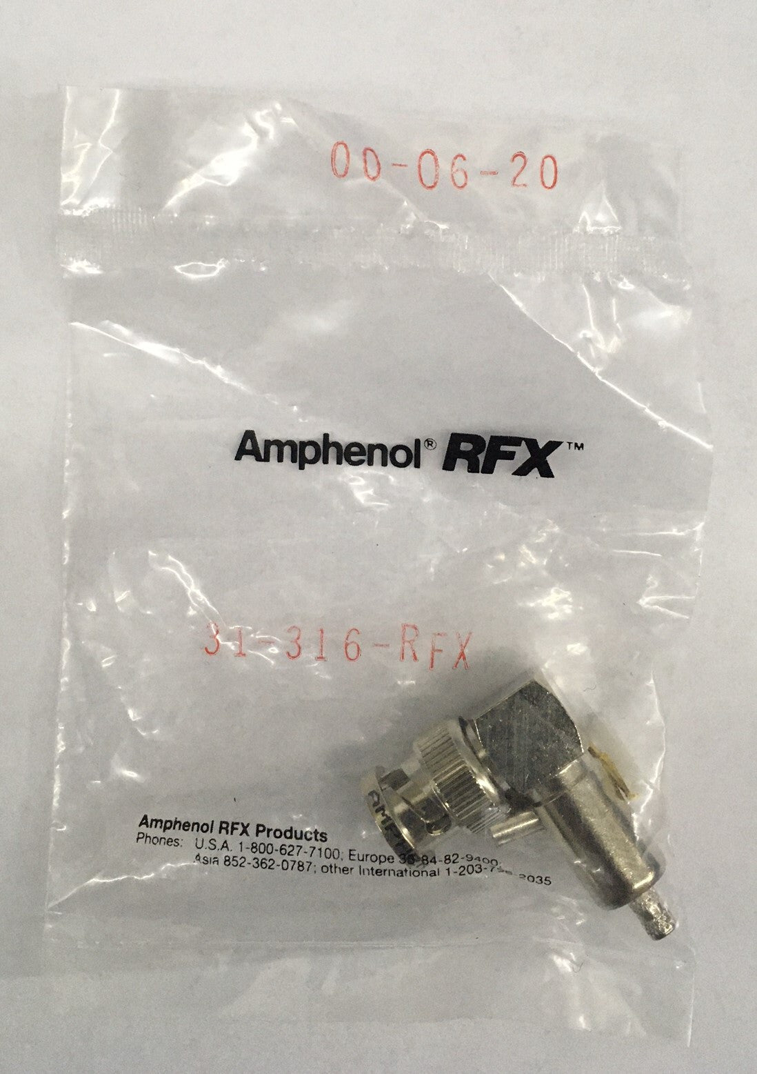 AMPHENOL 31-316-RFX / 031-316-RFX FICHE À SERTIR À COUDE DROIT, CONNECTEUR COAXIAL RF