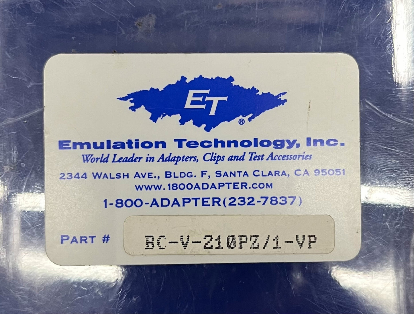 ADAPTADOR DE EMULADOR DE MONTAJE SUPERFICIAL BC-V-210PZ/1-VP DE TECNOLOGÍA DE EMULACIÓN ET 