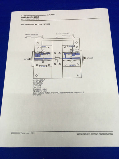73PCS - 三菱電機 MGFS45B2527B-01 GaAs FET 2.5-2.7 6HZ