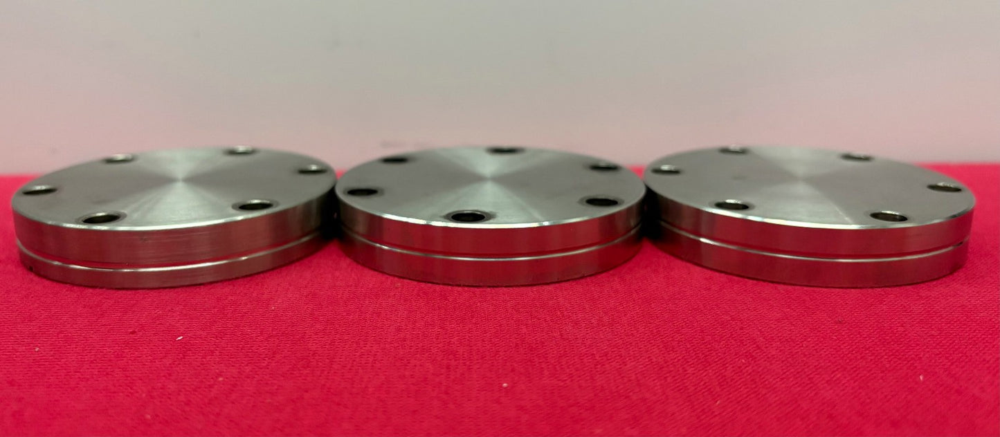 CONFLAT FLANGE BLANK DOUBLE SIDED 2 3/4” STAINLESS STEEL FITTING - 1 LOT QTY 3