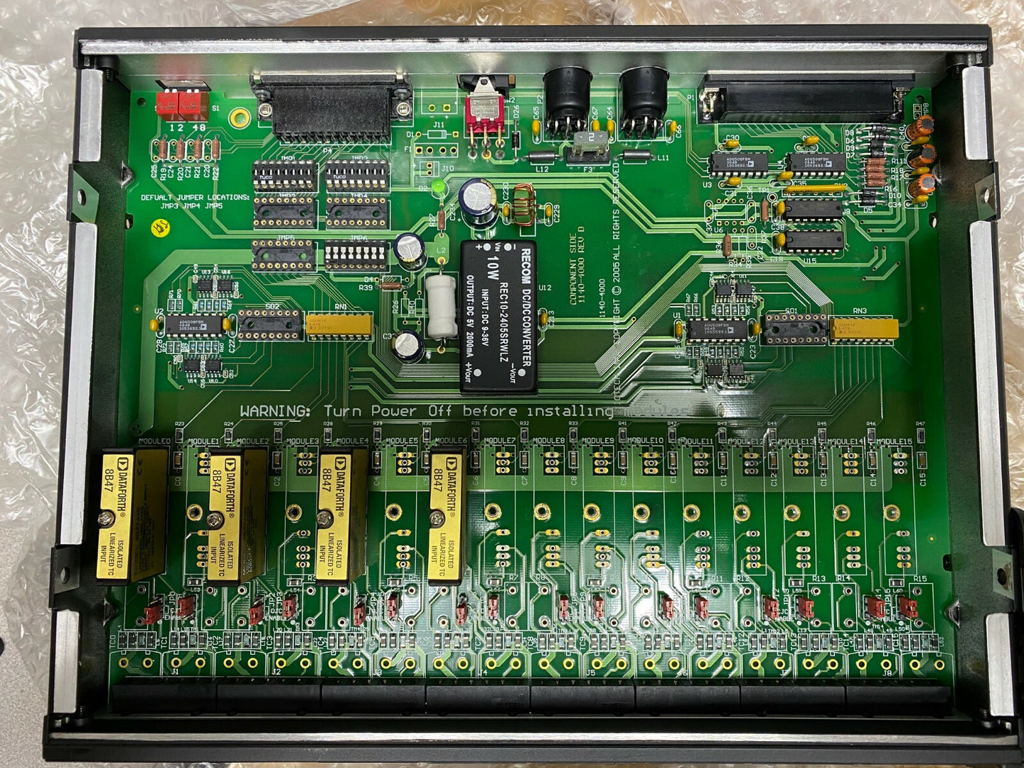 IO TECH DBK-48 DBK48 16 CHANNEL SIGNAL CONDITIONING.4 J TC DATAFORTH 8B47 UNITS