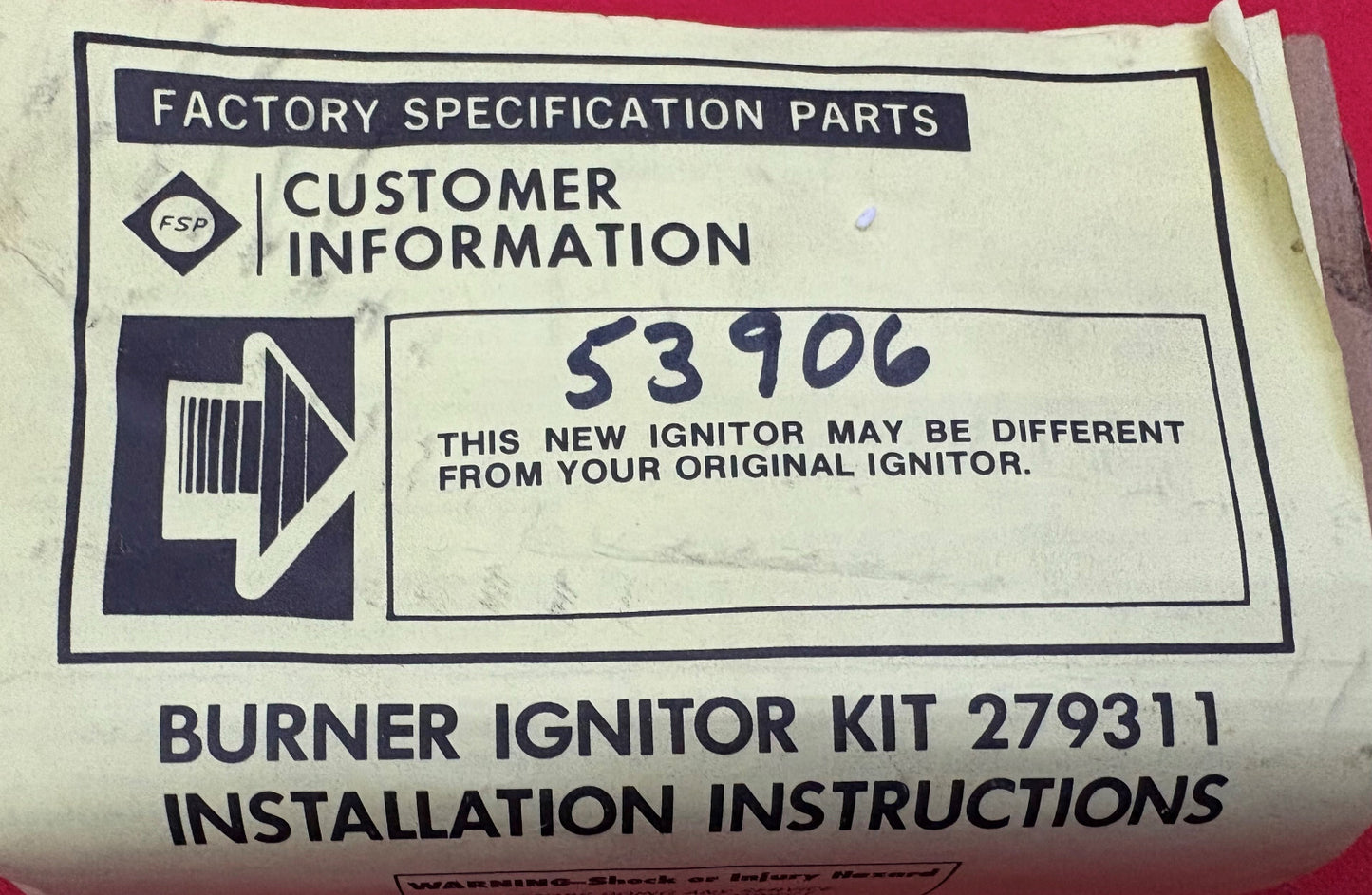 WHIRLPOOL GAS DRYER IGNITER / IGNITOR REPAIR KIT FOR WHIRLPOOL 279311