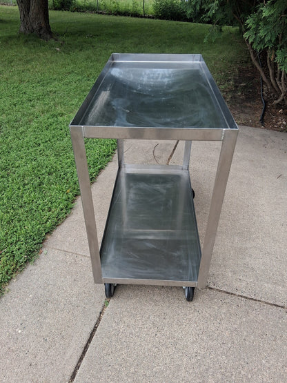 Jamco Stainless Steel Cart 18" x 36"  2 Shelf With Lips Casters Utility Cart