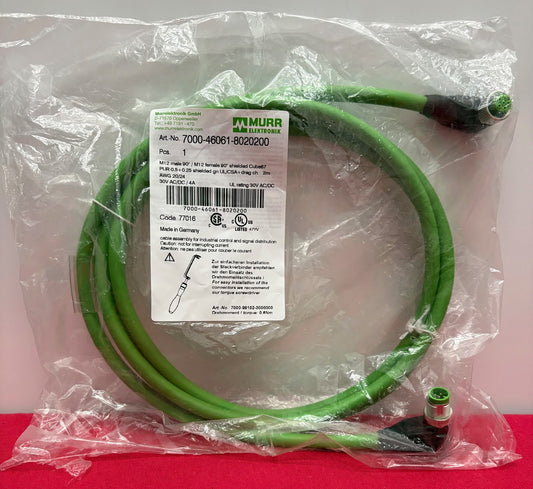MURR ELECTRONIK 7000-46061-8020200 CABLE M12 Male 90 / M12 Female 90