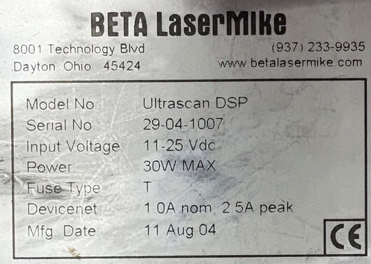 BETA LASERMIKE ULTRASCAN DSP FOR ULTRASCAN GAUGE - FOR PARTS/REPAIR