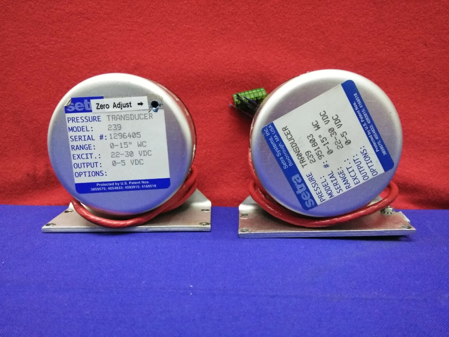 LOTTO DI 2 TRASDUTTORI SETRA 239 GAMMA 0-15” WC 