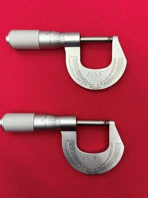 1 Lot of Qty. 2 Mitutoyo 0-1” Outside Friction Micrometer 0.0001 #M225-1