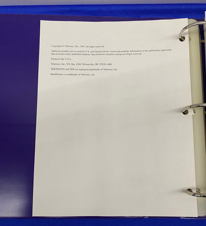 TEKTRONIX 070-9019-04 VX1410 INTELLIFRAME ™ VXIBUS MAINFRAME INSTRUCTION MANUAL