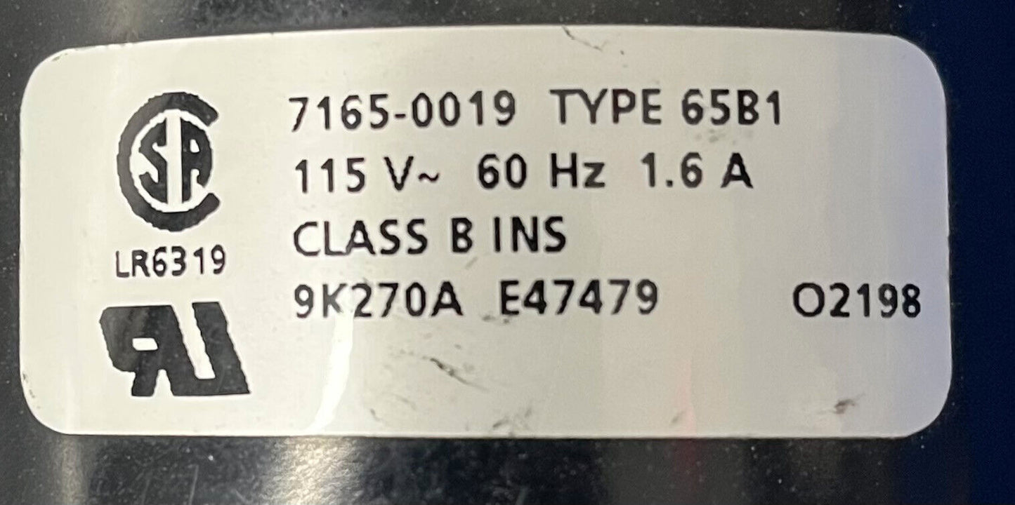 DAYTON AC GEARMOTOR 2Z818A 67.5 RPM HP-CV 1/15 115V 7-65-0019 TYPE 65B1 PHASE 1