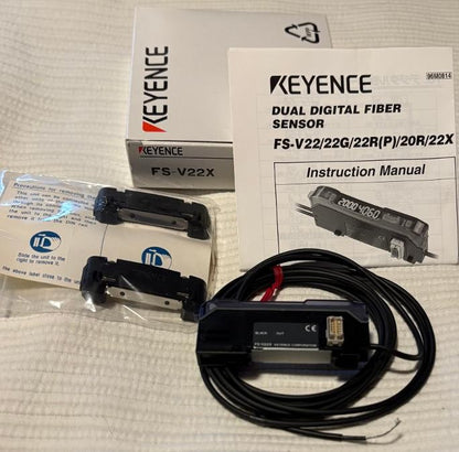 KEYENCE FS-V22X DUAL DIGITAL FIBER SENSOR EXPANSION UNIT: INFRARED LED