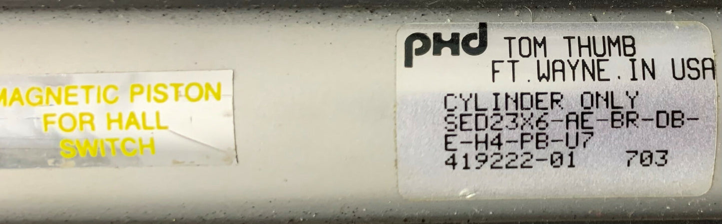 PHD SED23X6-AE-BR-DB-E-PB-U7 Gleitzylinder mit (2) 17503-1-06 und (2) 17000-32-9